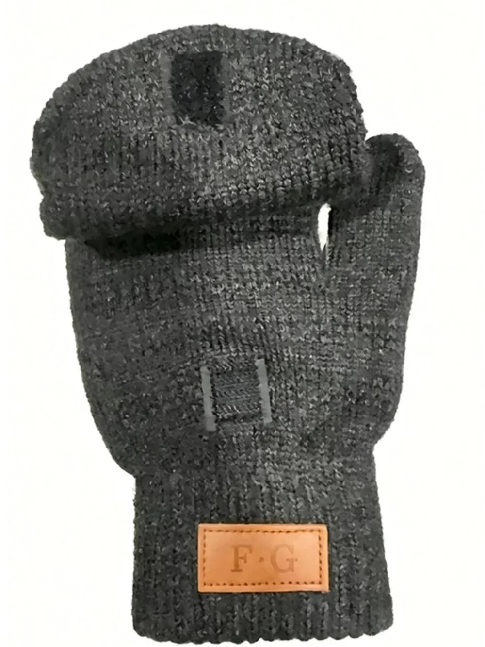 5 Pairs Grey Fingerless Gloves Unisex Warm Wool Mitten Glove for Women Men